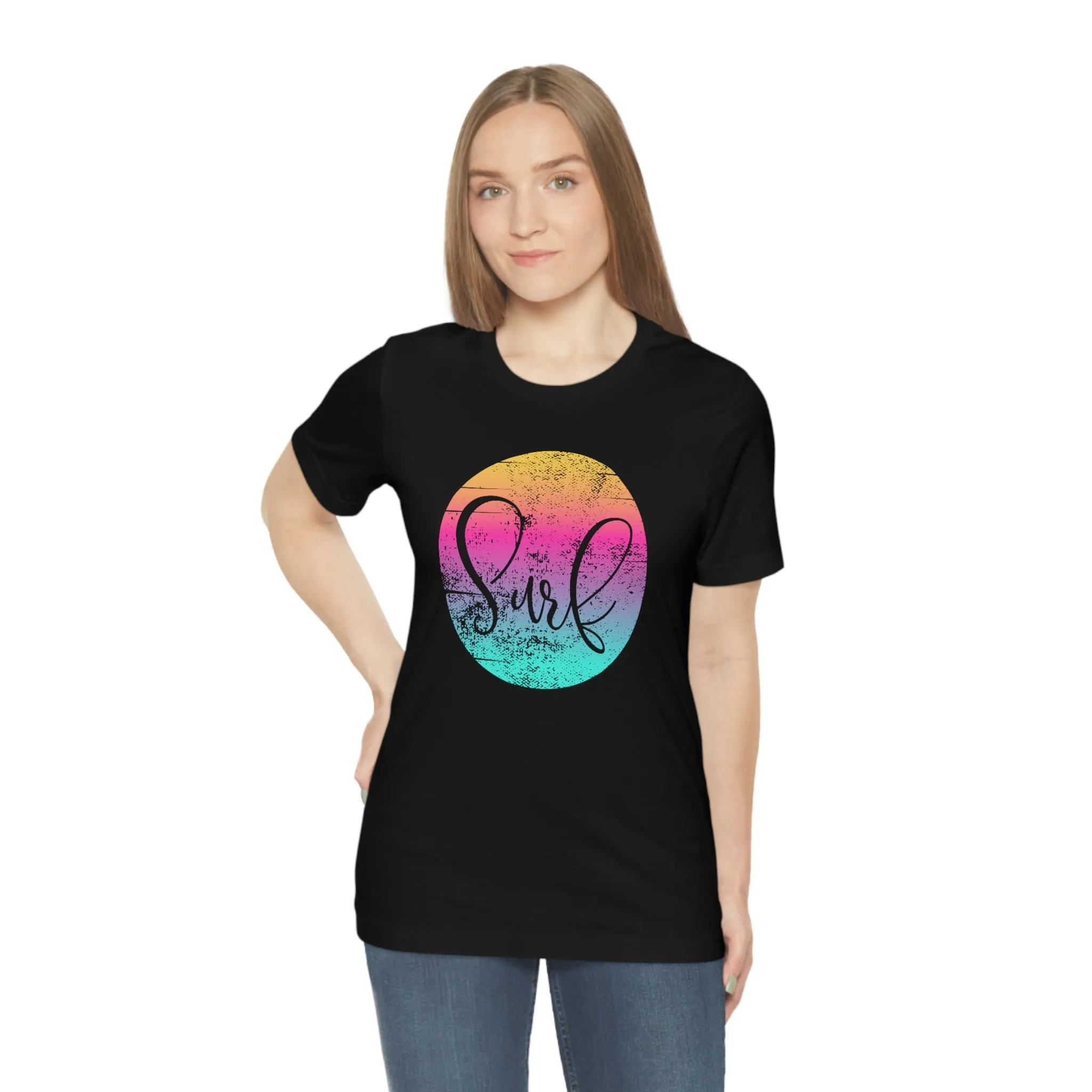 Distressed Surf Hibiscus Unisex Jersey Short Sleeve Tee