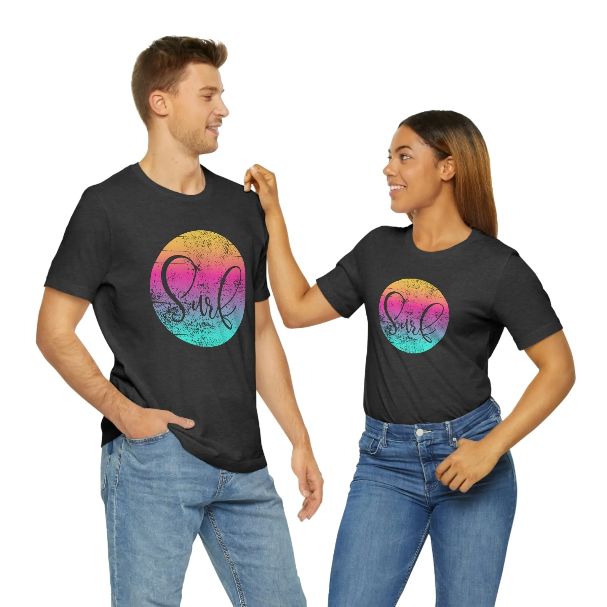 Distressed Surf Hibiscus Unisex Jersey Short Sleeve Tee