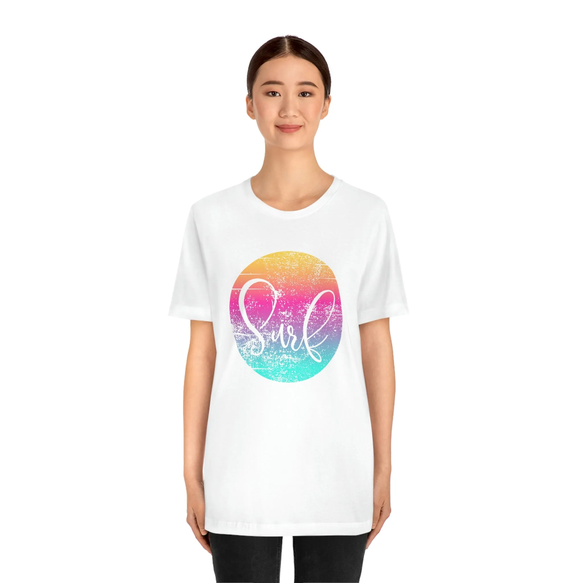 Distressed Surf Hibiscus Unisex Jersey Short Sleeve Tee
