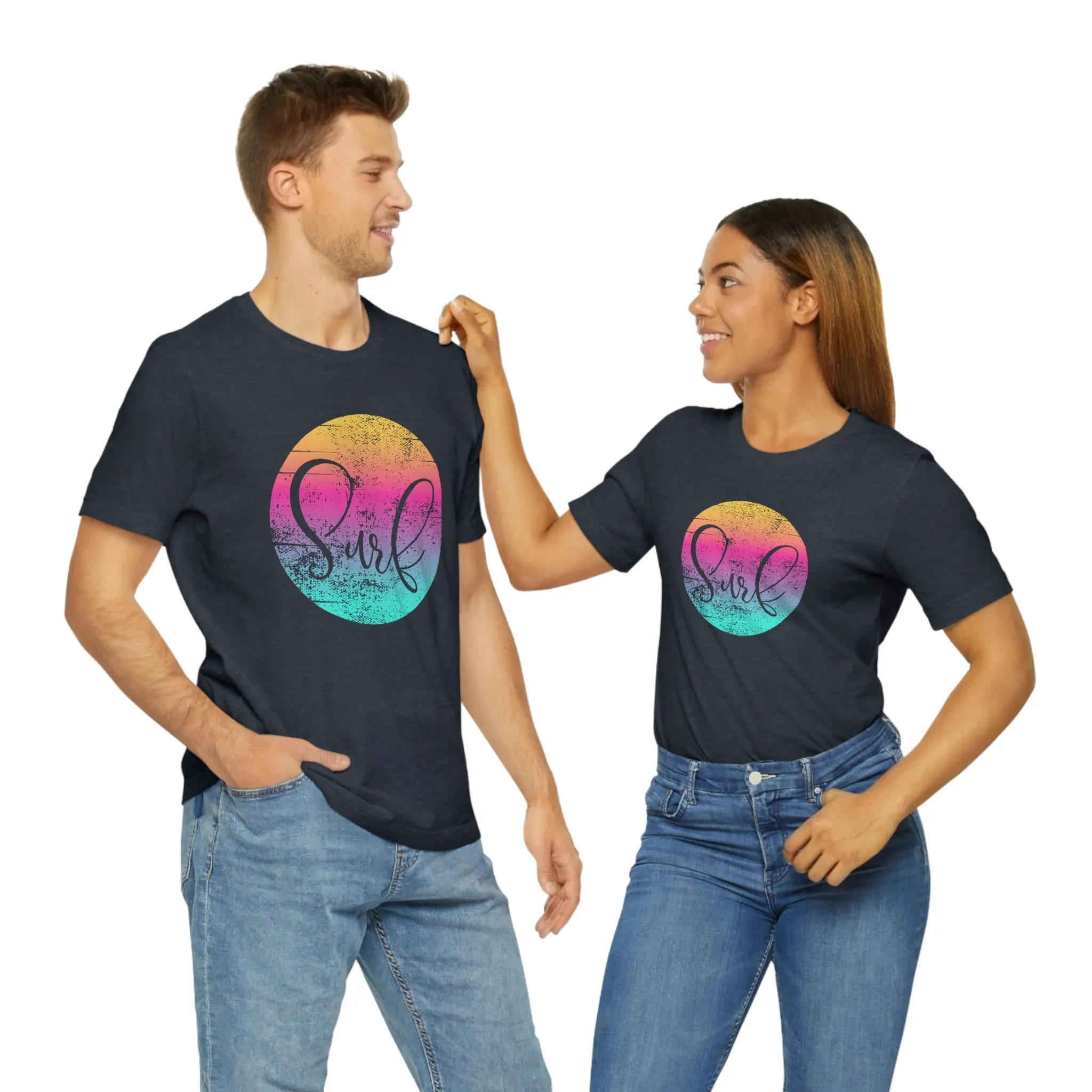 Distressed Surf Hibiscus Unisex Jersey Short Sleeve Tee