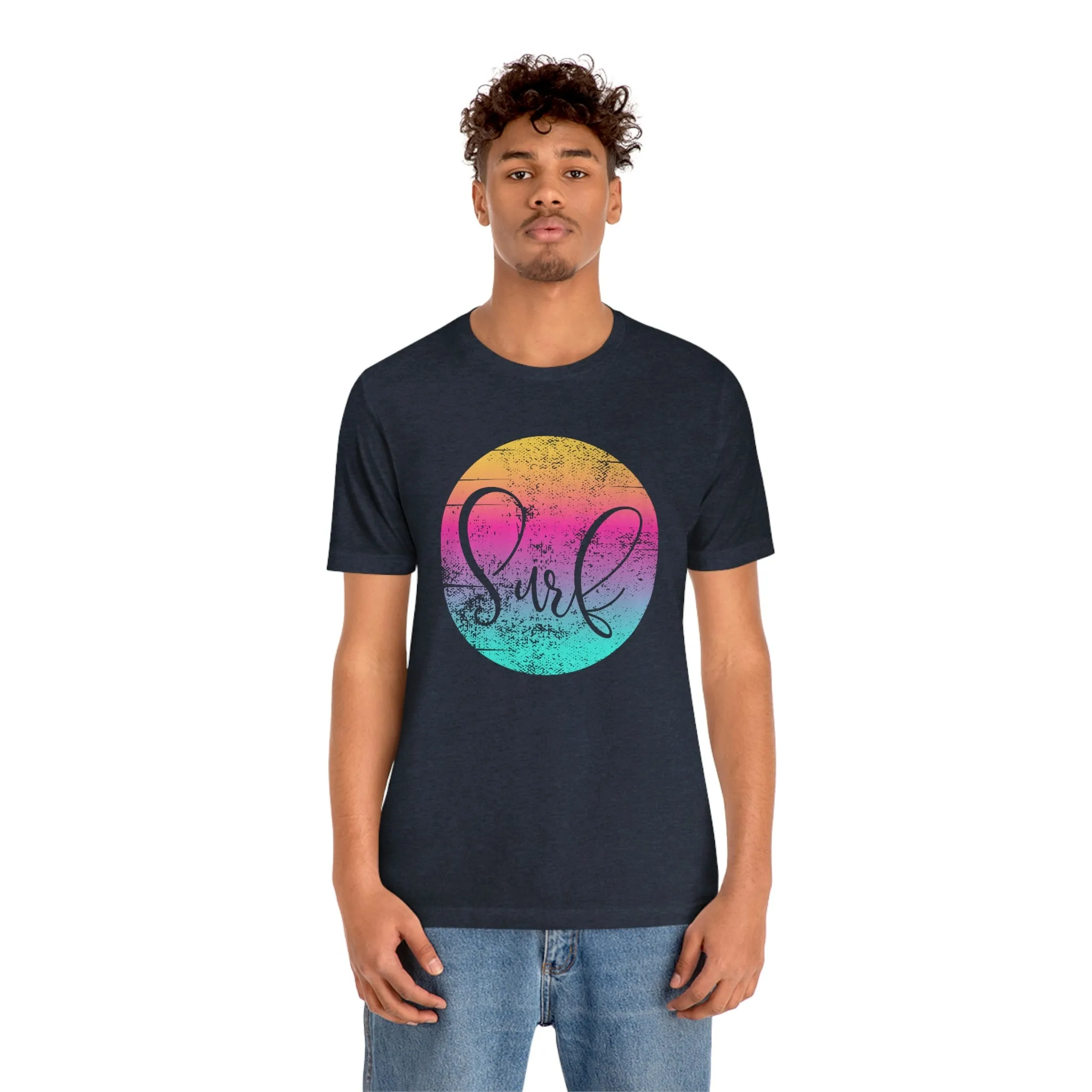 Distressed Surf Hibiscus Unisex Jersey Short Sleeve Tee