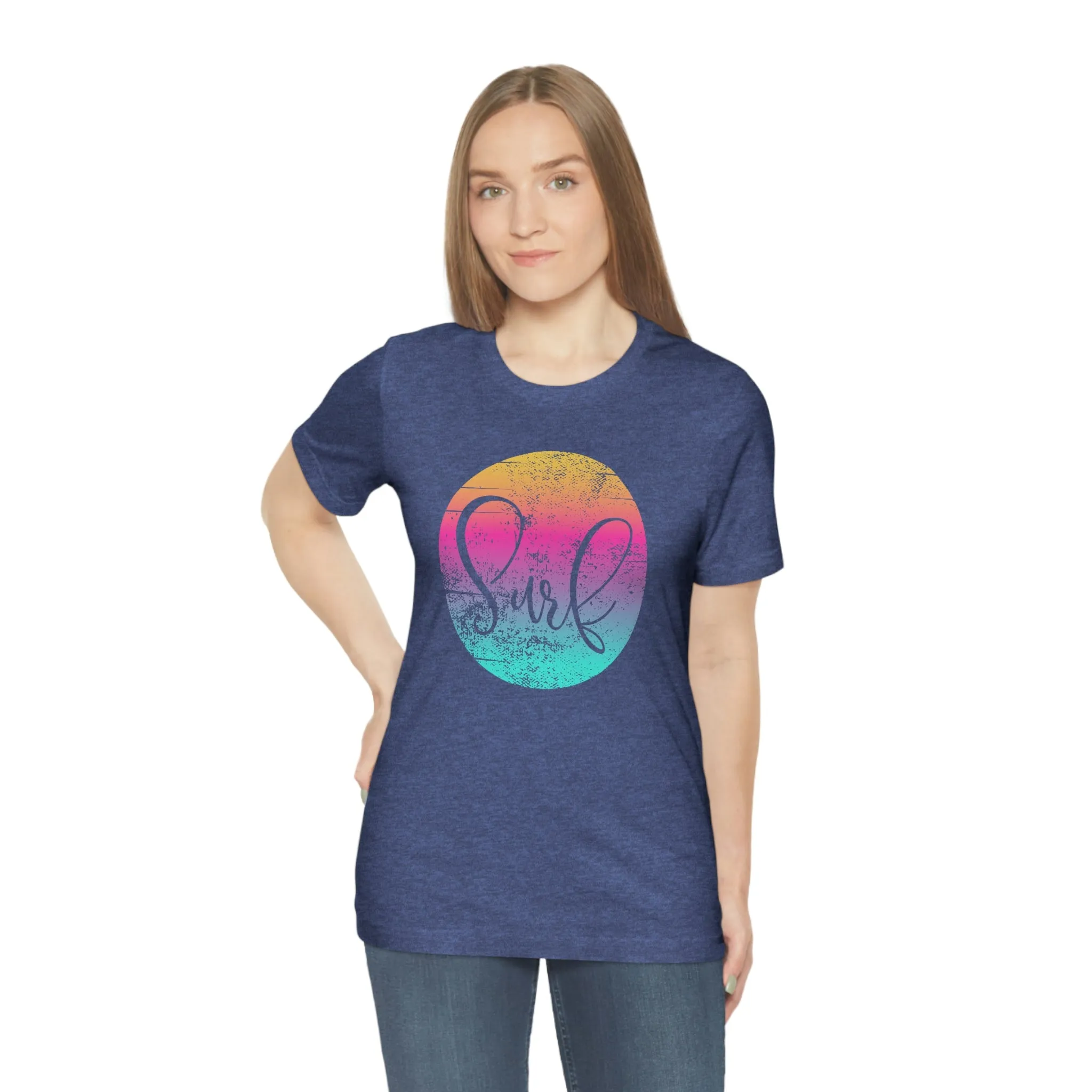 Distressed Surf Hibiscus Unisex Jersey Short Sleeve Tee