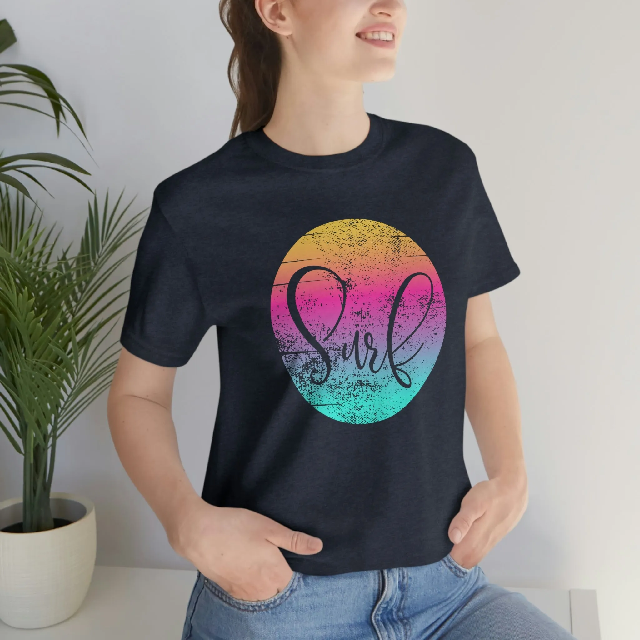 Distressed Surf Hibiscus Unisex Jersey Short Sleeve Tee