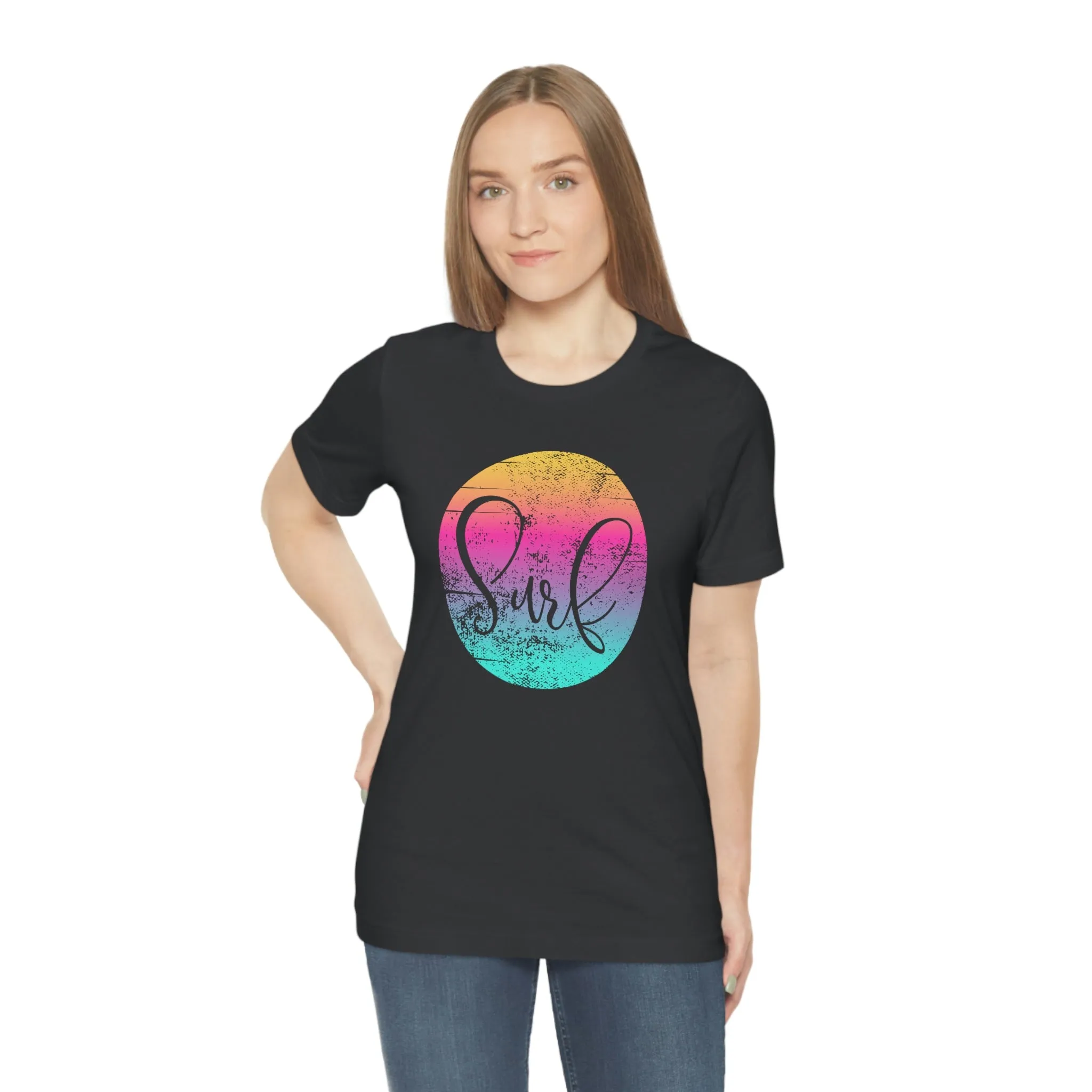 Distressed Surf Hibiscus Unisex Jersey Short Sleeve Tee