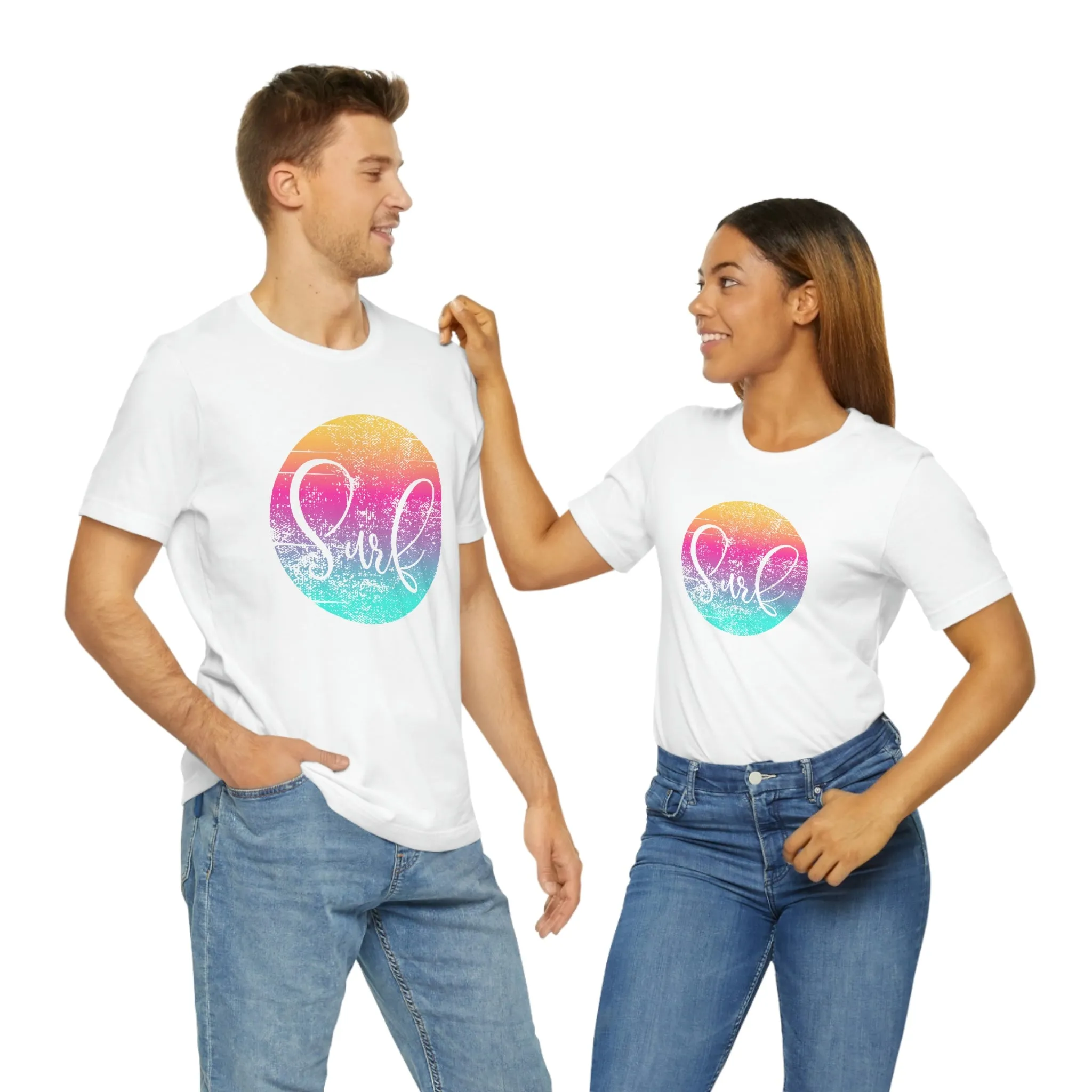 Distressed Surf Hibiscus Unisex Jersey Short Sleeve Tee