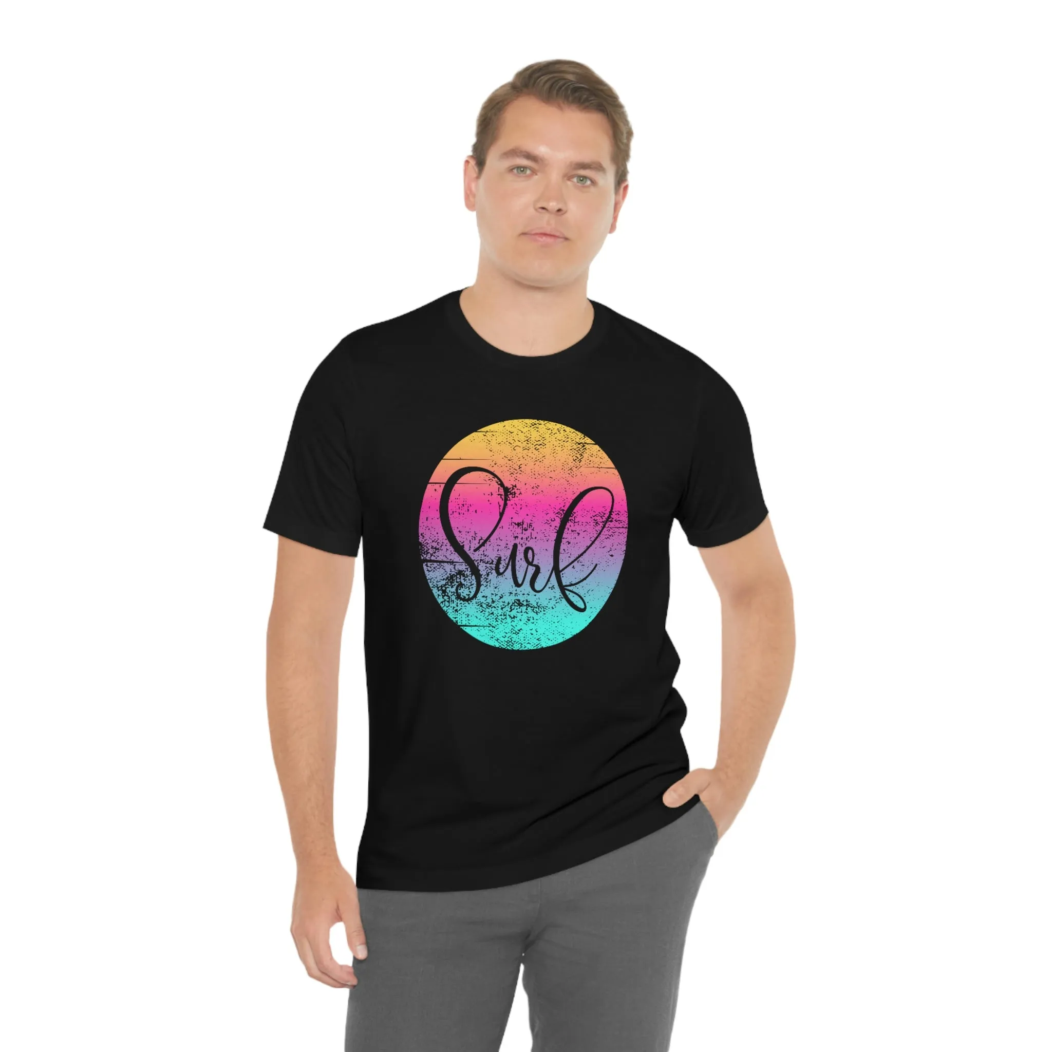 Distressed Surf Hibiscus Unisex Jersey Short Sleeve Tee