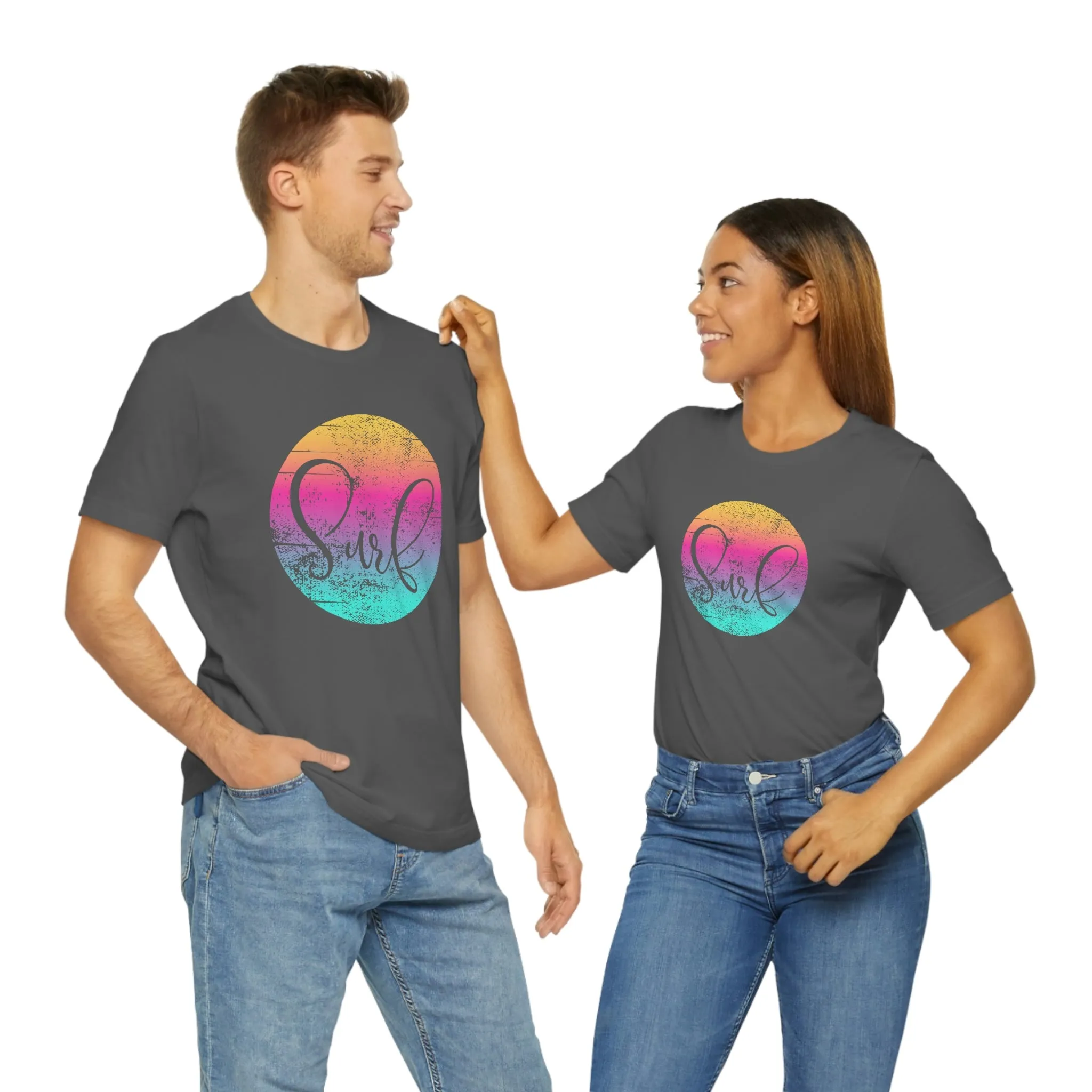 Distressed Surf Hibiscus Unisex Jersey Short Sleeve Tee