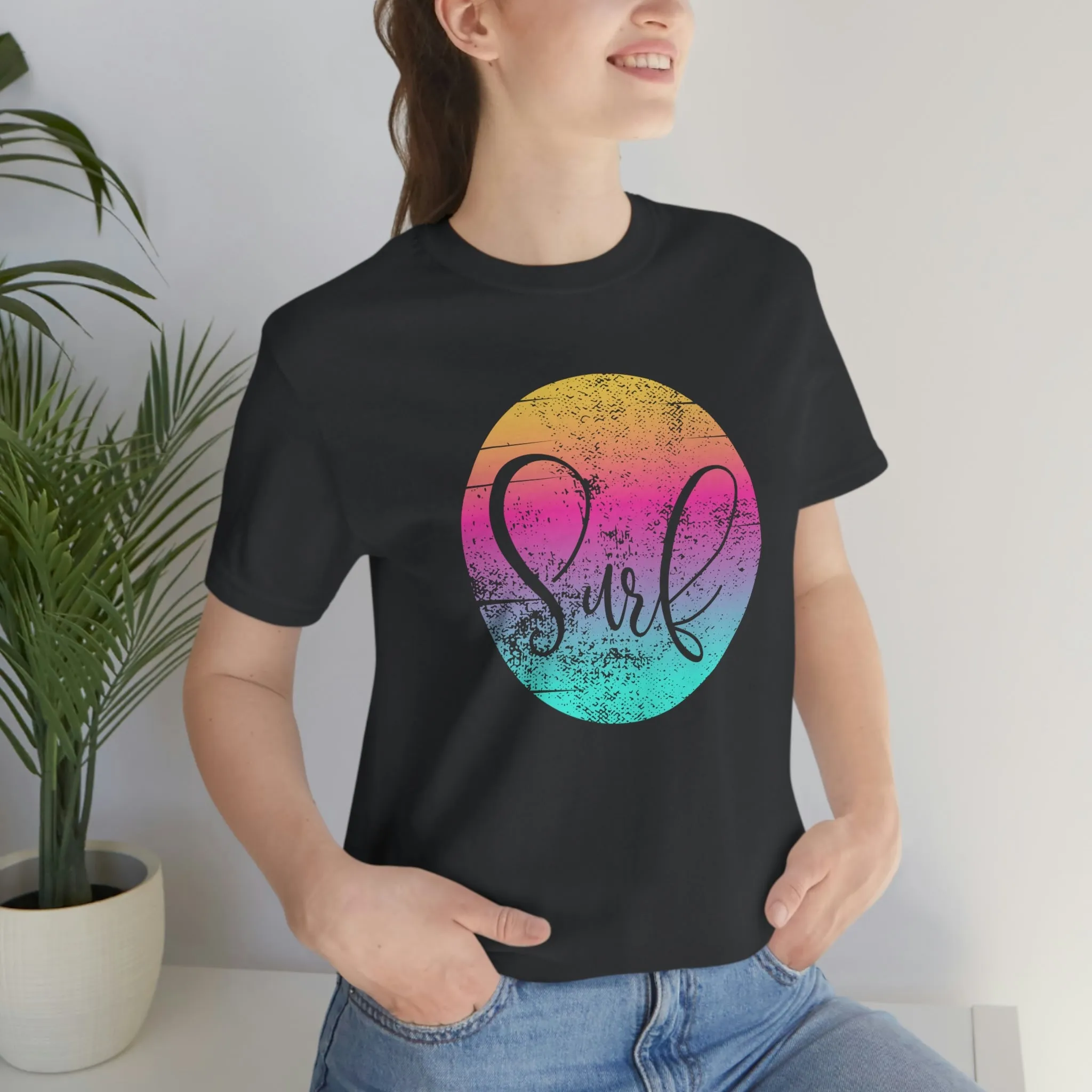 Distressed Surf Hibiscus Unisex Jersey Short Sleeve Tee