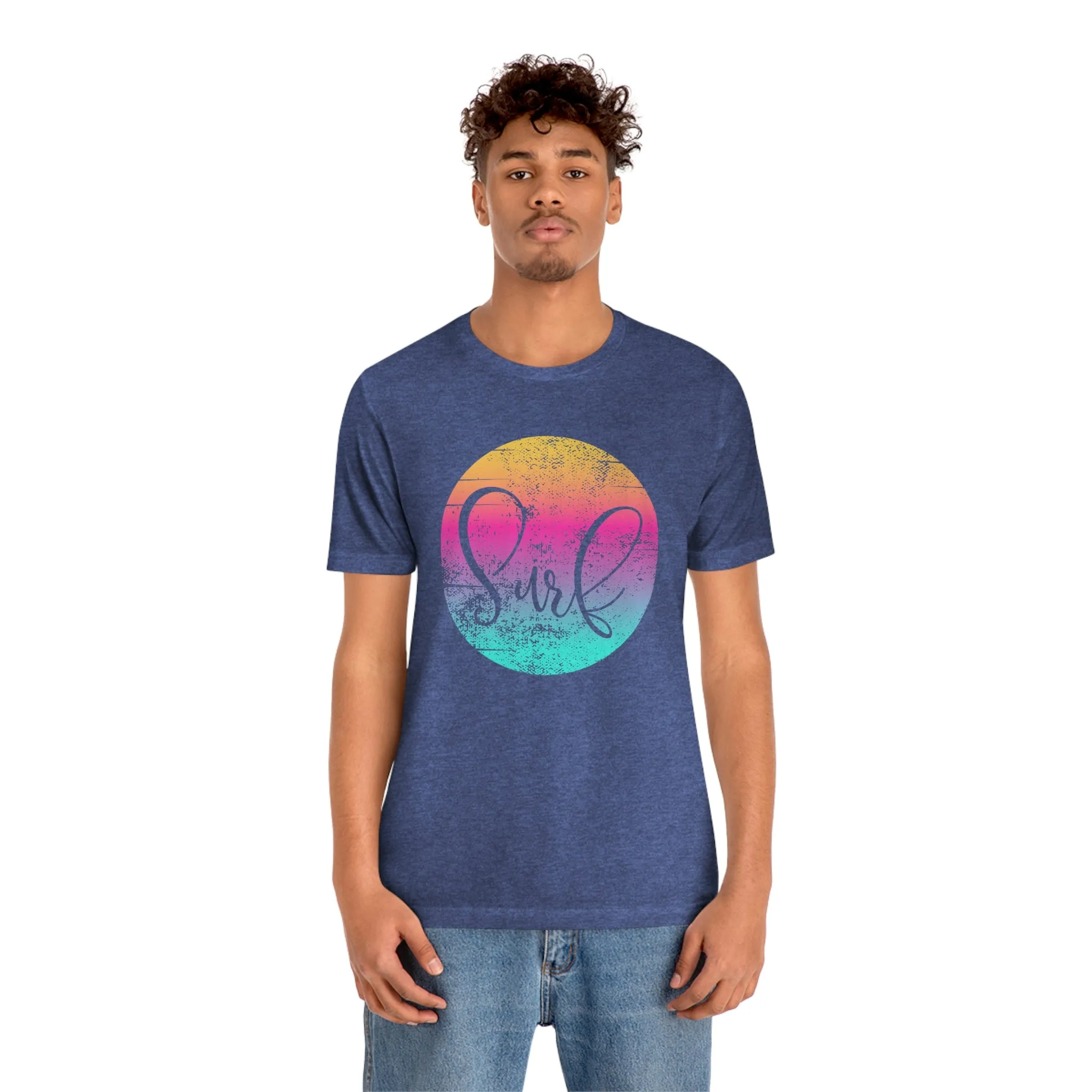 Distressed Surf Hibiscus Unisex Jersey Short Sleeve Tee