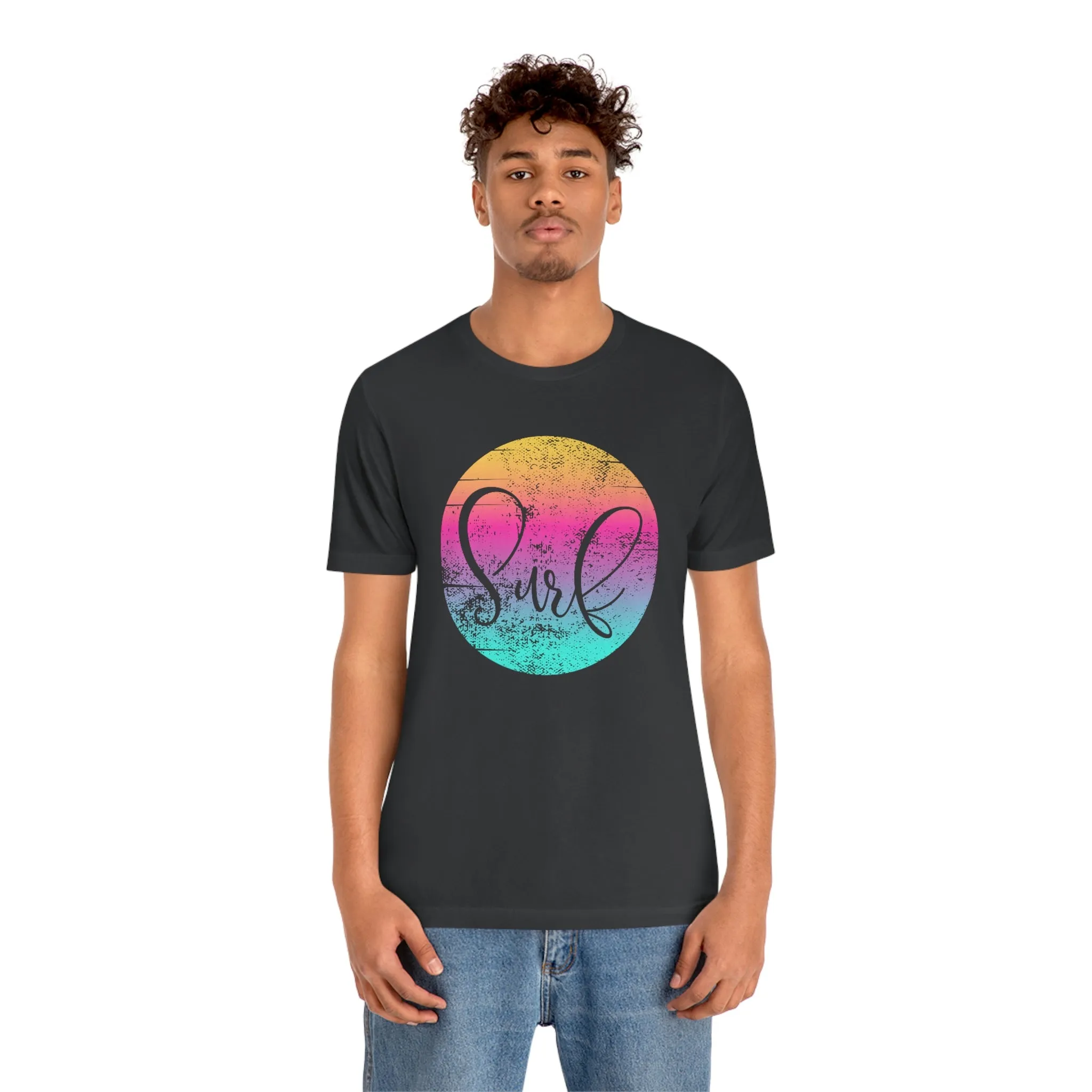 Distressed Surf Hibiscus Unisex Jersey Short Sleeve Tee