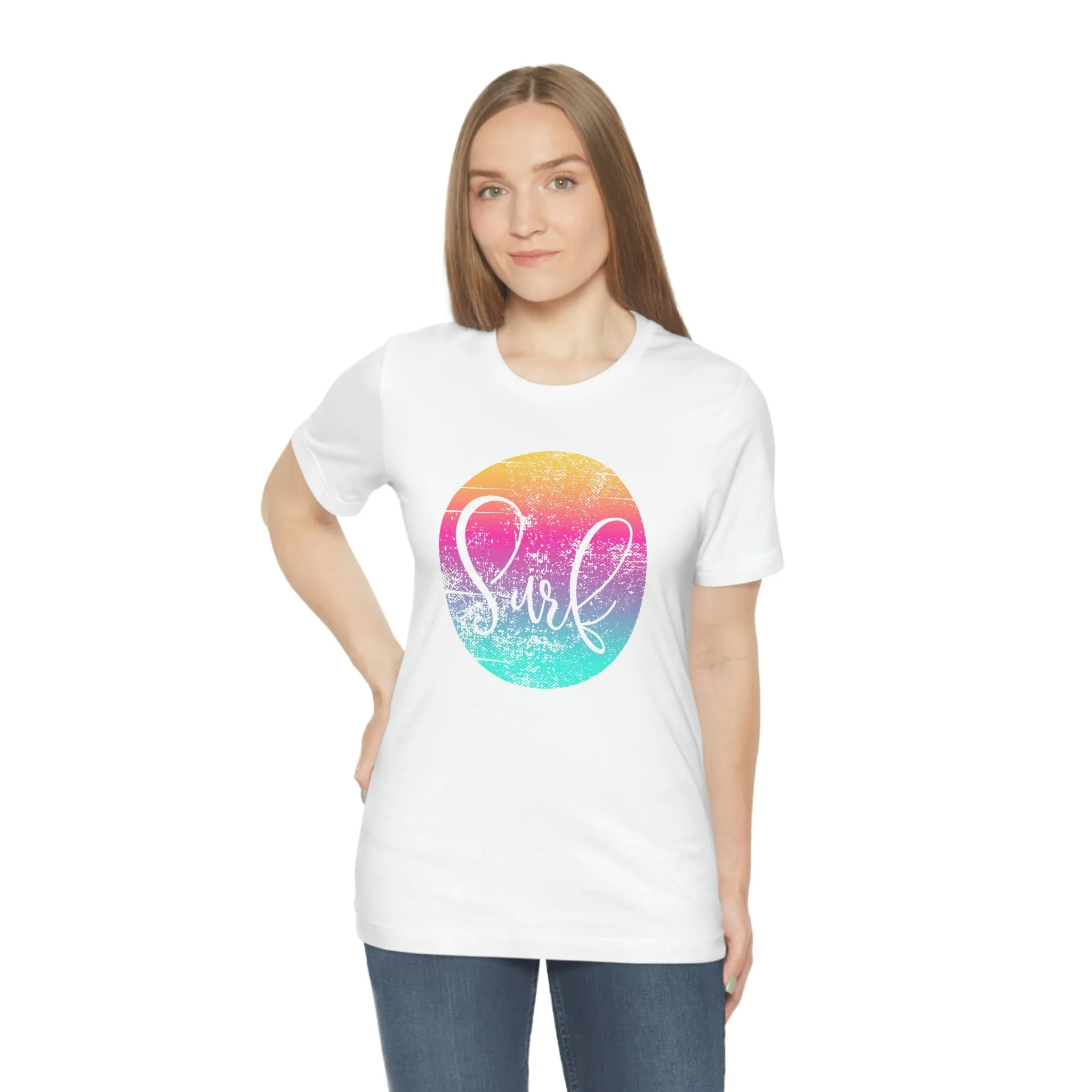 Distressed Surf Hibiscus Unisex Jersey Short Sleeve Tee
