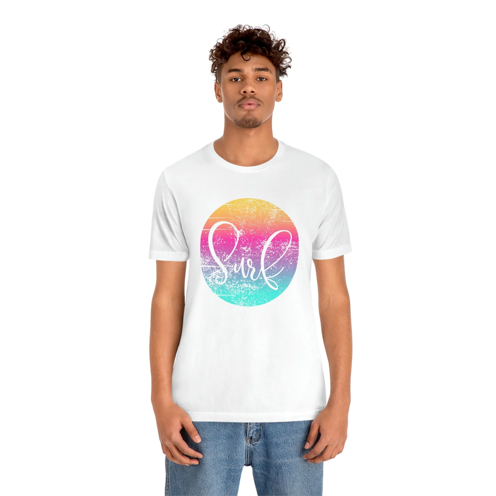 Distressed Surf Hibiscus Unisex Jersey Short Sleeve Tee