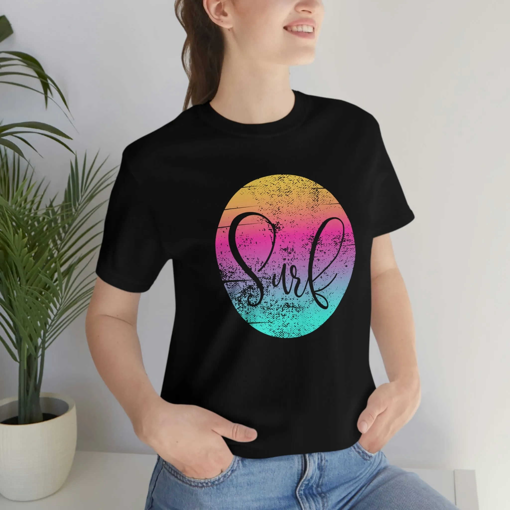 Distressed Surf Hibiscus Unisex Jersey Short Sleeve Tee