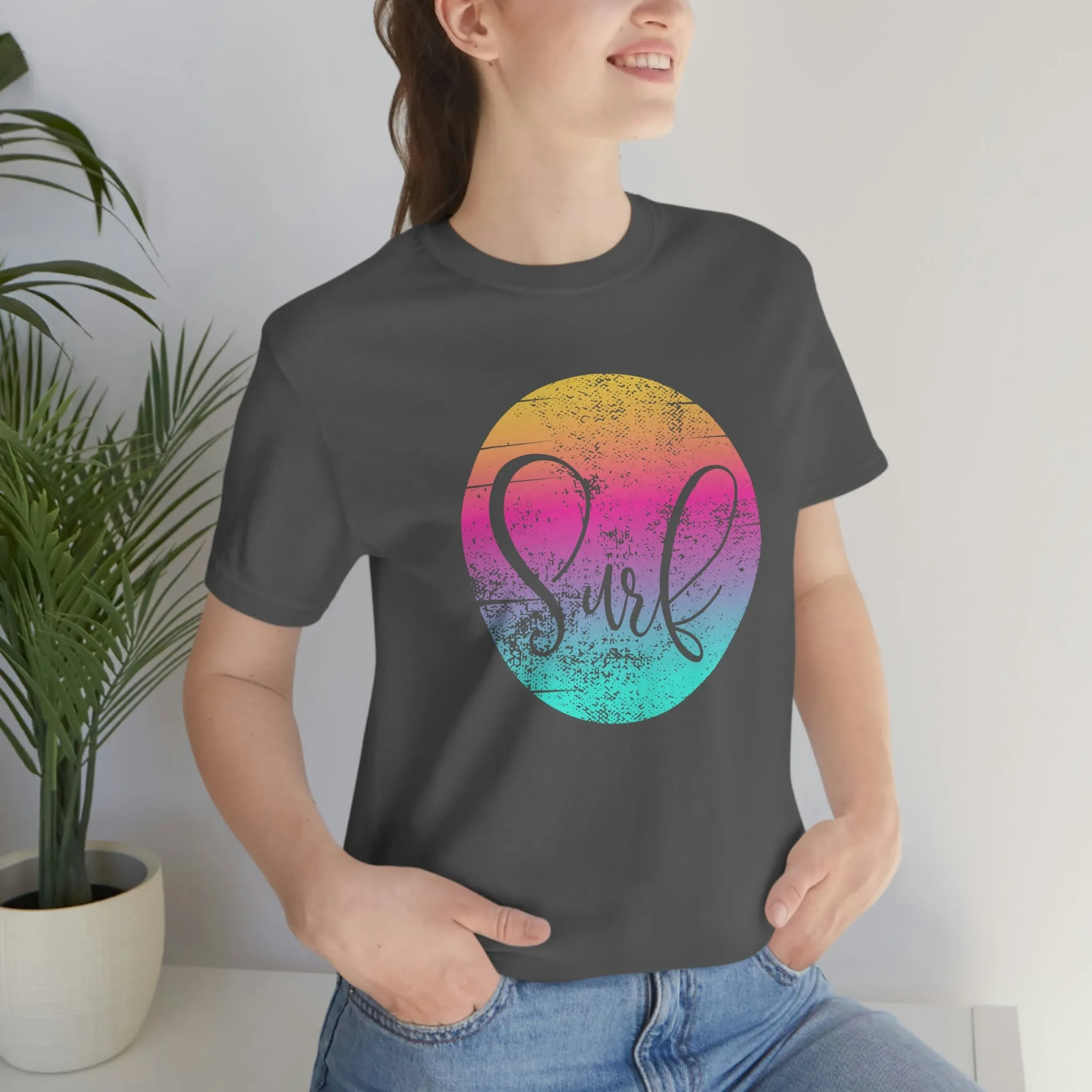 Distressed Surf Hibiscus Unisex Jersey Short Sleeve Tee