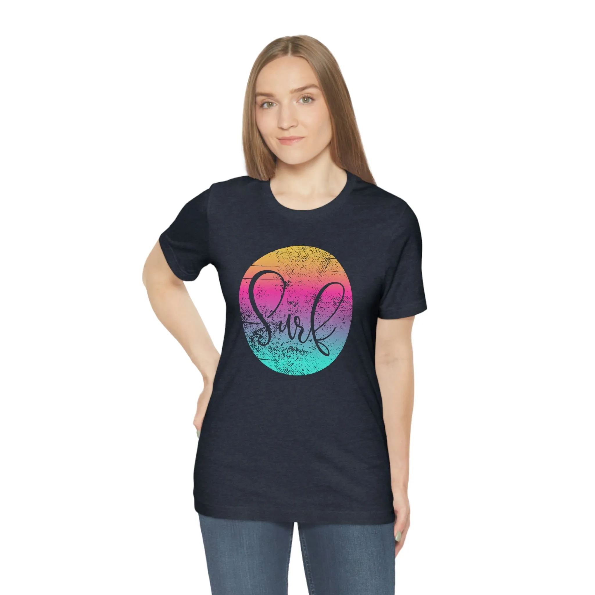 Distressed Surf Hibiscus Unisex Jersey Short Sleeve Tee
