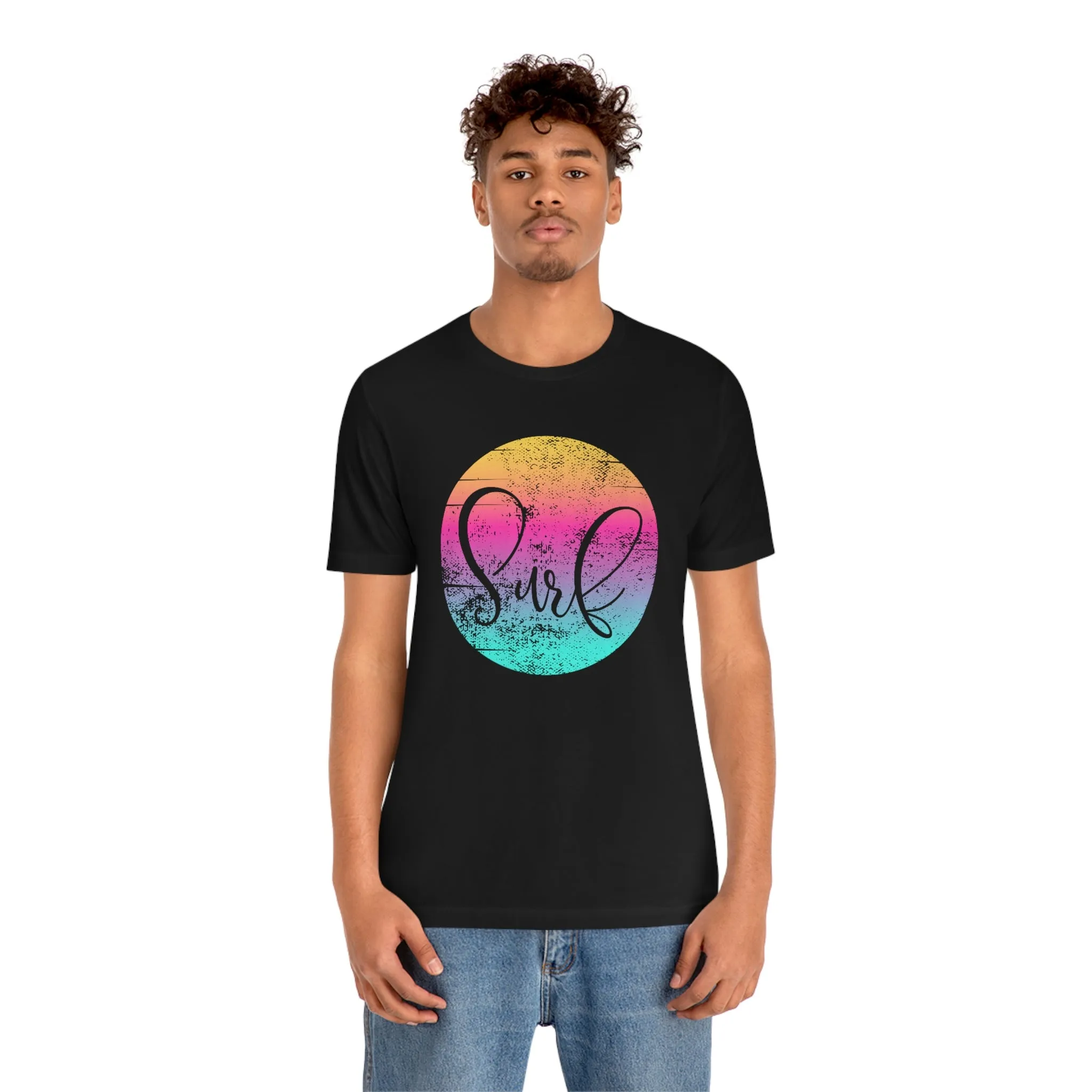 Distressed Surf Hibiscus Unisex Jersey Short Sleeve Tee