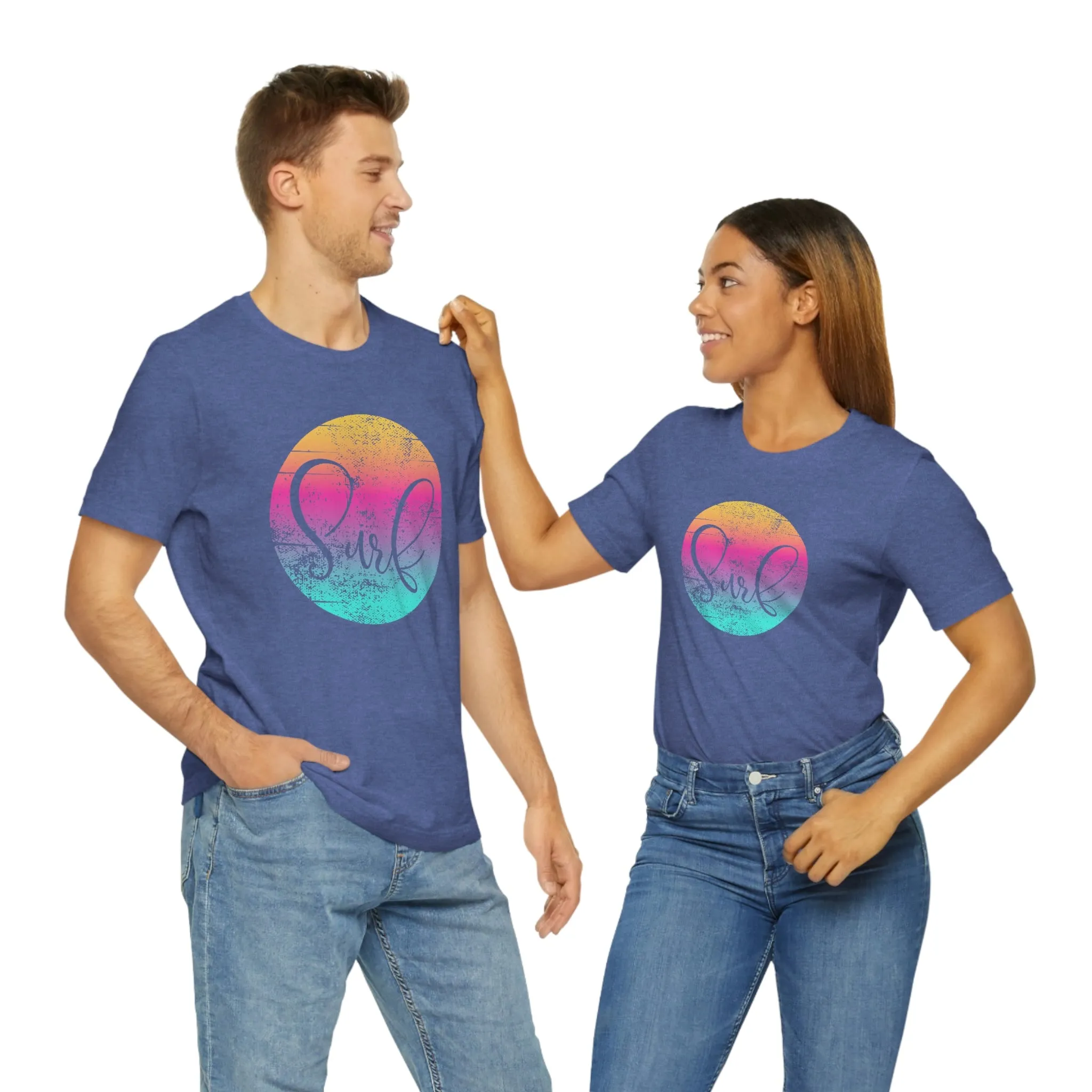 Distressed Surf Hibiscus Unisex Jersey Short Sleeve Tee