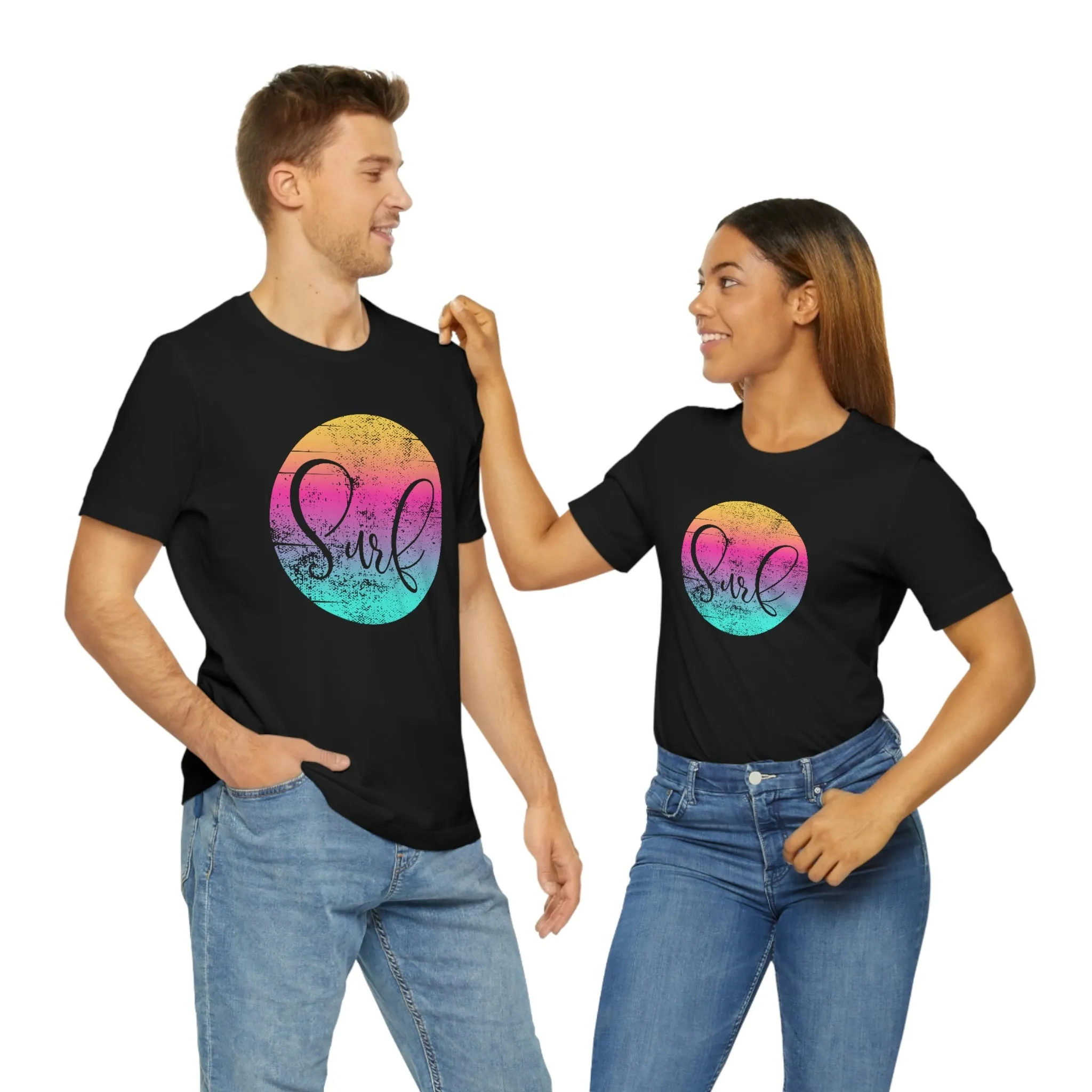 Distressed Surf Hibiscus Unisex Jersey Short Sleeve Tee