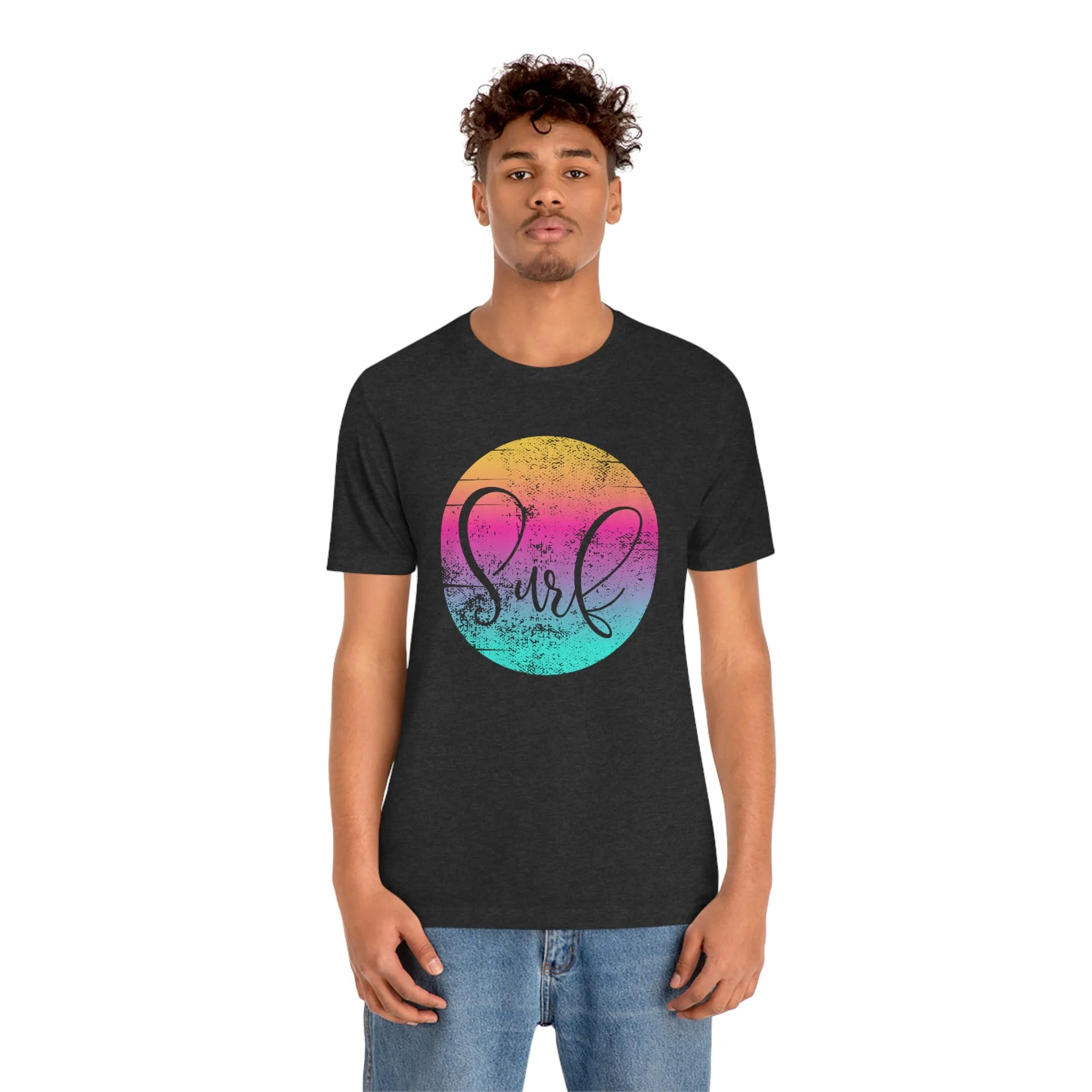 Distressed Surf Hibiscus Unisex Jersey Short Sleeve Tee