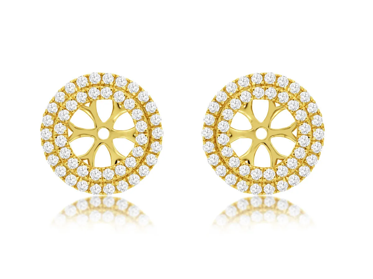 Double Diamond Halo Design Earring Jackets
