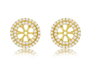 Double Diamond Halo Design Earring Jackets