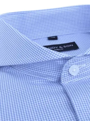 Extreme Cutaway Light Blue Grid Shirt