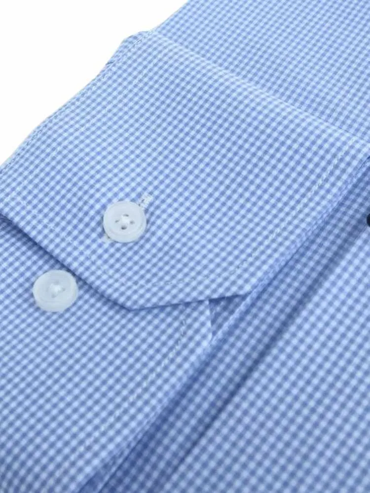 Extreme Cutaway Light Blue Grid Shirt
