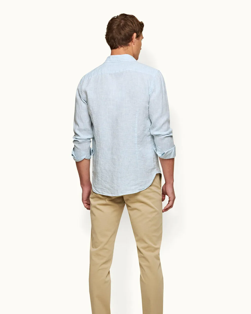 GILES LINEN SHIRT - PALE BLUE/WHITE