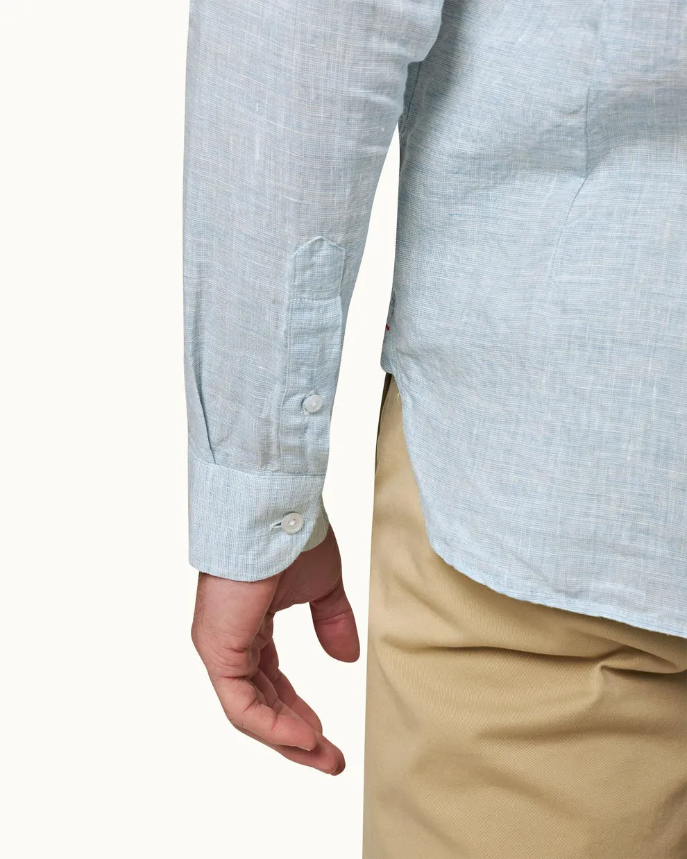 GILES LINEN SHIRT - PALE BLUE/WHITE