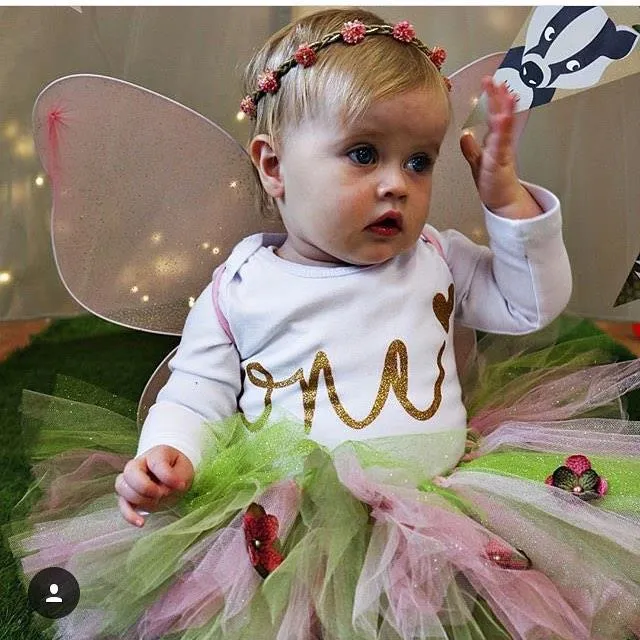Girls Pink 1st Birthday 'One' Outfit