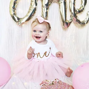 Girls Pink 1st Birthday 'One' Outfit