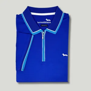 Harmont & Blaine Zip Polo - Blue