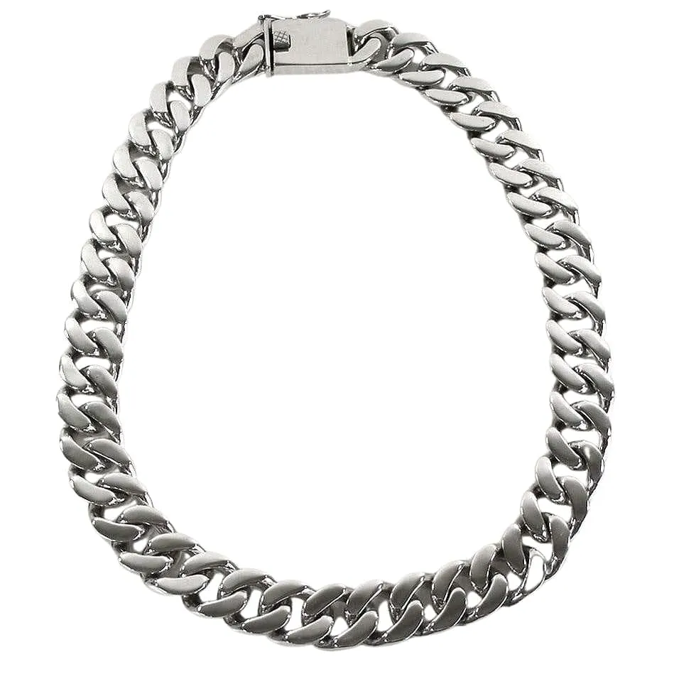 Heavy Cuban Link Chain 925 Sterling Silver Men's Necklace