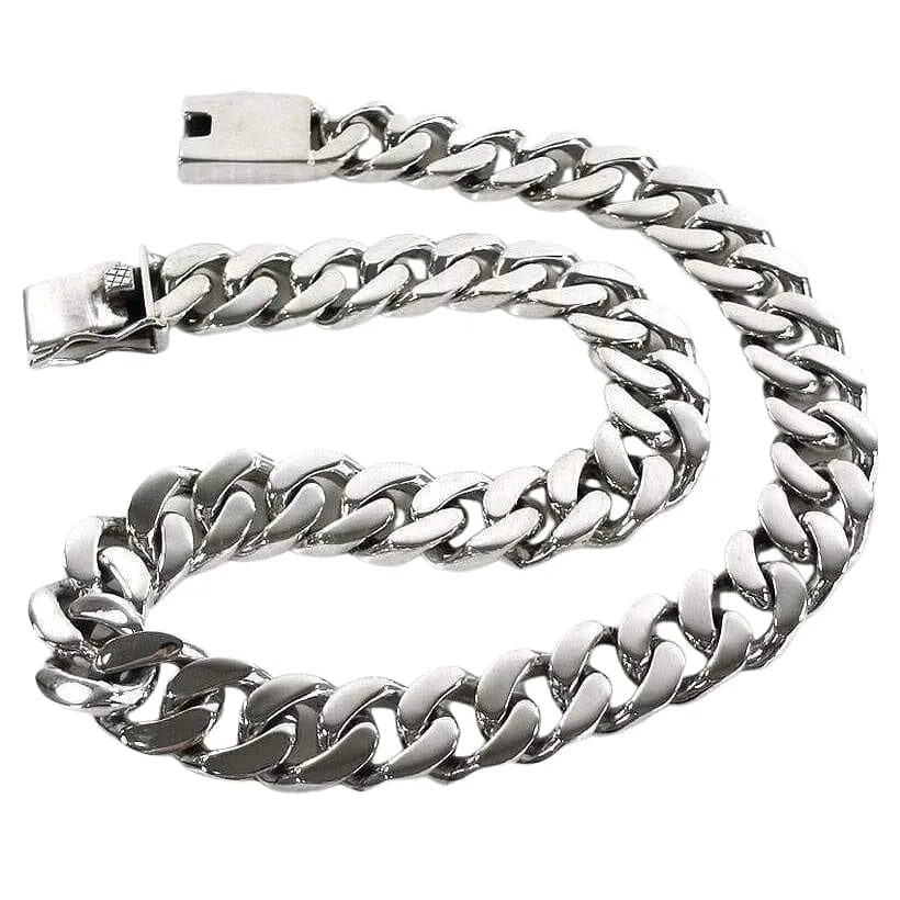 Heavy Cuban Link Chain 925 Sterling Silver Men's Necklace