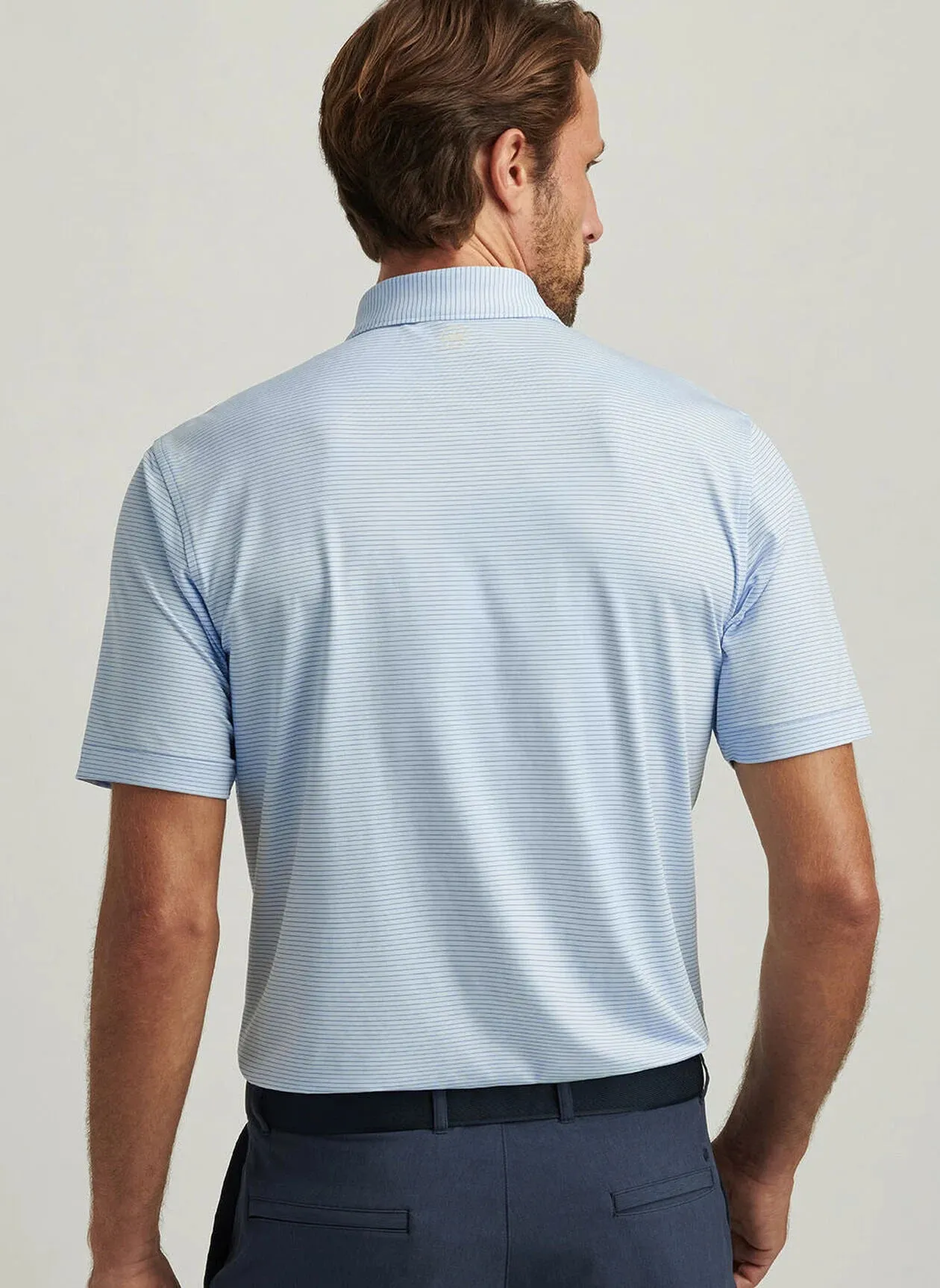 Highlands Performance Jersey Polo by Peter Millar - Pale Blue
