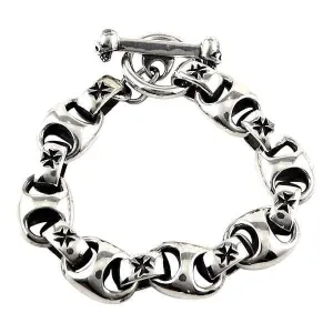 Iron Cross 925 Sterling Silver Biker Men's Bracelet