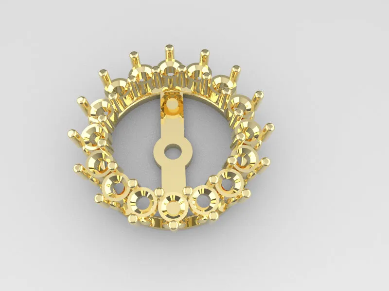 J1007 - 2.0 m Flower Prong Round Earring Jacket