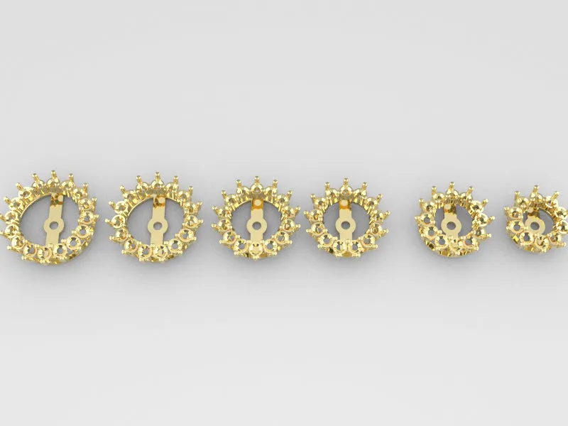 J1007 - 2.0 m Flower Prong Round Earring Jacket