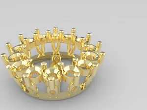 J1008 - 2.4 m Flower Prong Round Earring Jacket
