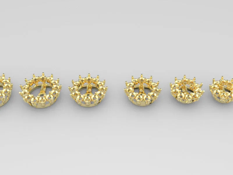 J1008 - 2.4 m Flower Prong Round Earring Jacket
