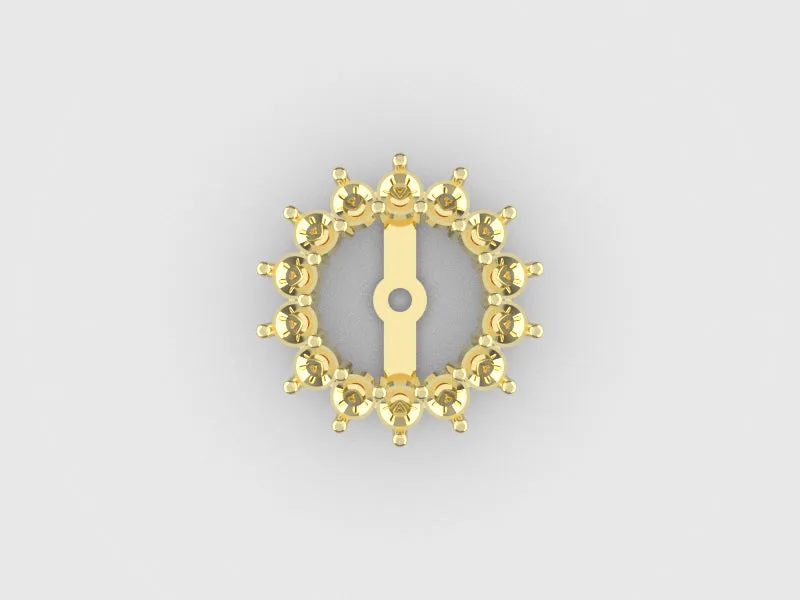 J1008 - 2.4 m Flower Prong Round Earring Jacket