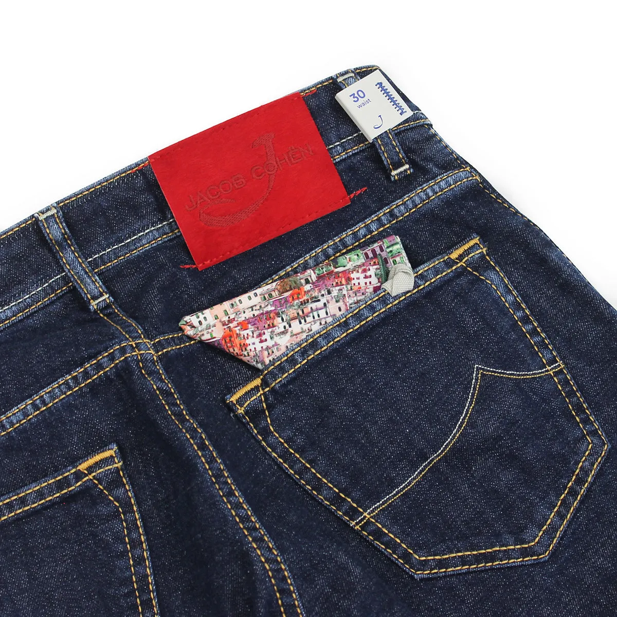 Jacob Cohen - J622 Comf Dark Wash Red Patch Jeans in Blue