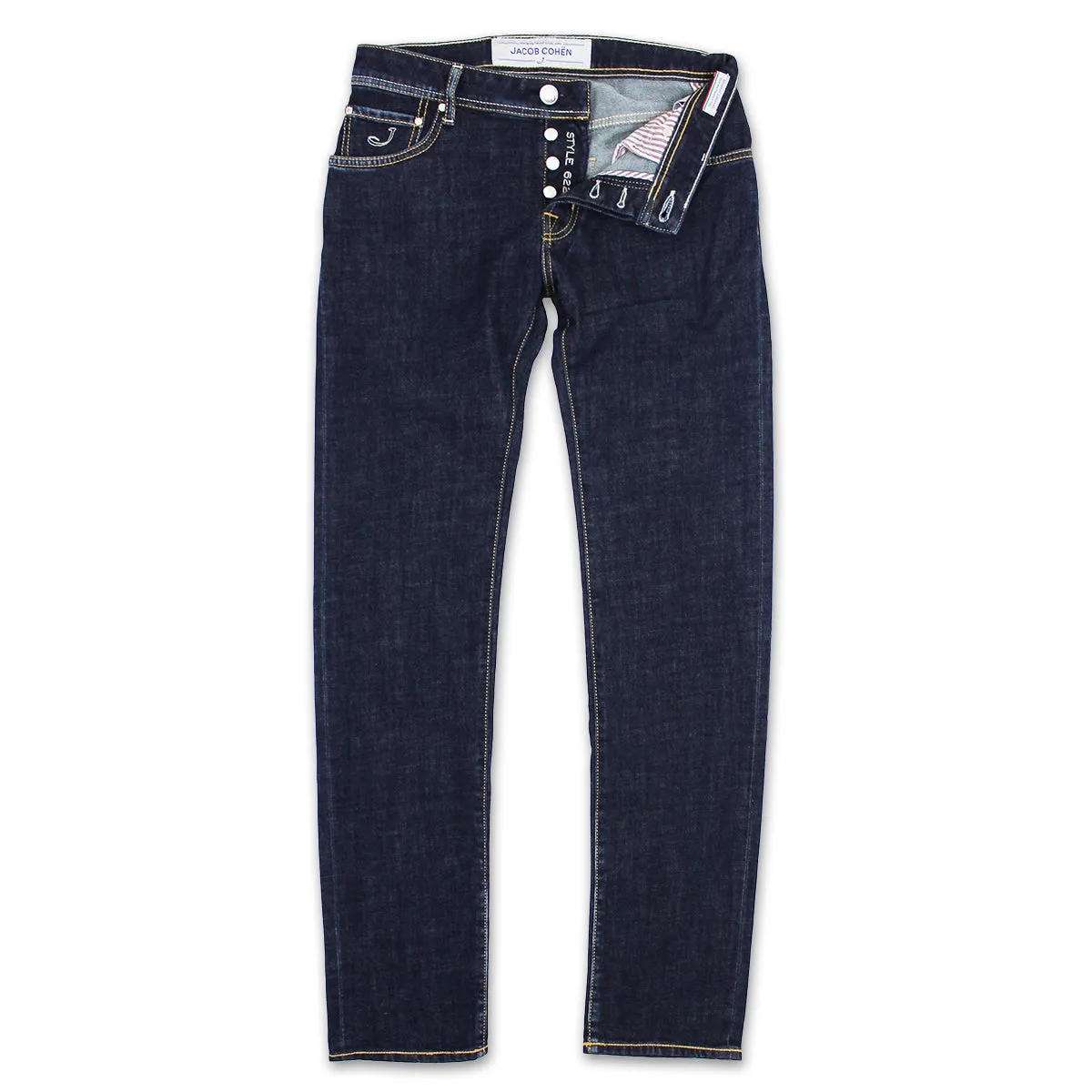 Jacob Cohen - J622 Comf Dark Wash Red Patch Jeans in Blue