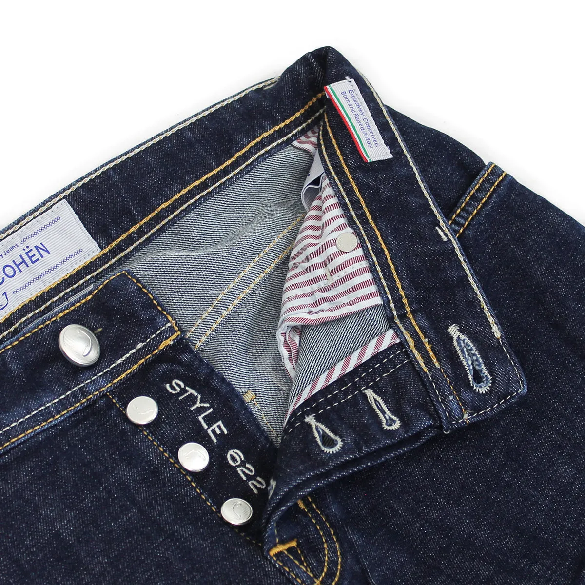 Jacob Cohen - J622 Comf Dark Wash Red Patch Jeans in Blue