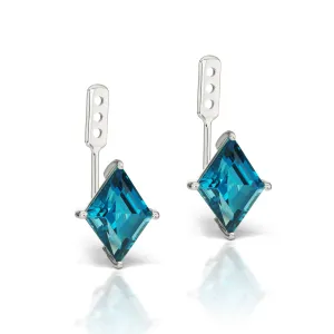 Jane Taylor Cirque Collection Blue Topaz Earring Jacket
