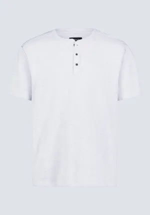 Kitfom Men's Short-Sleeve Henley Top, Heather grey - BM24519