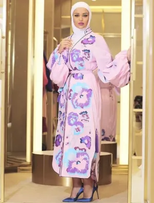 Light pink pansies dress