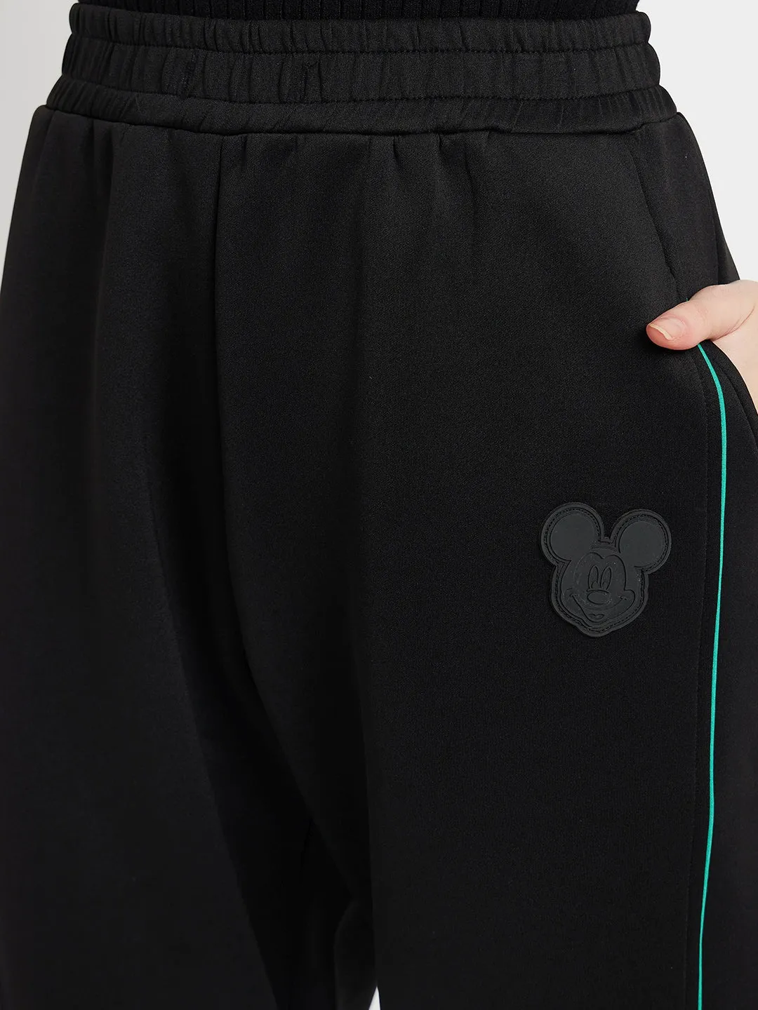 Madamexdisney Printed Sweatshirt With Jogger Black Co-Ord Set