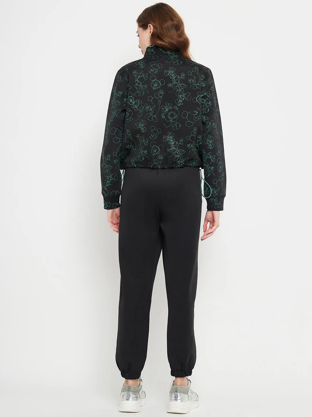 Madamexdisney Printed Sweatshirt With Jogger Black Co-Ord Set