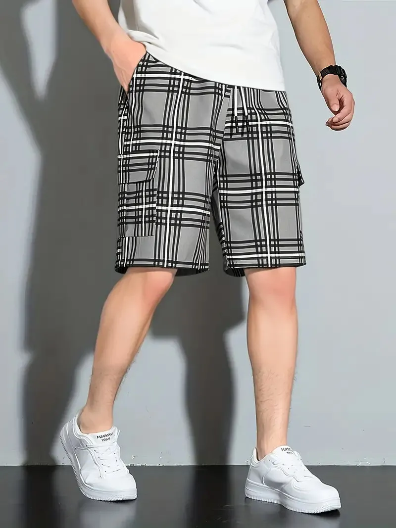 Marco – Casual Checked Men’s Shorts with Drawstring & Side Pockets